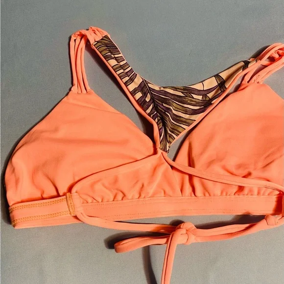 Maaji Pink and Purple Bikini Top with Tropical Print - Picture 9 of 9